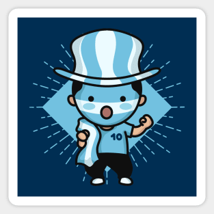 Cute Uruguay Football Fan // Kawaii Cute Uruguayan Soccer Supporter Sticker